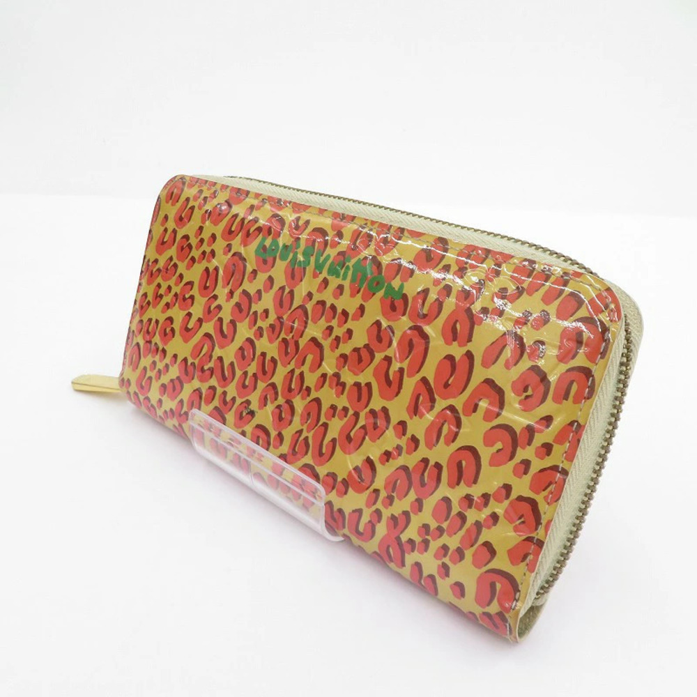 LOUIS VUITTON Monogram Vernis Leopard Zippy Wallet Long Multicolor